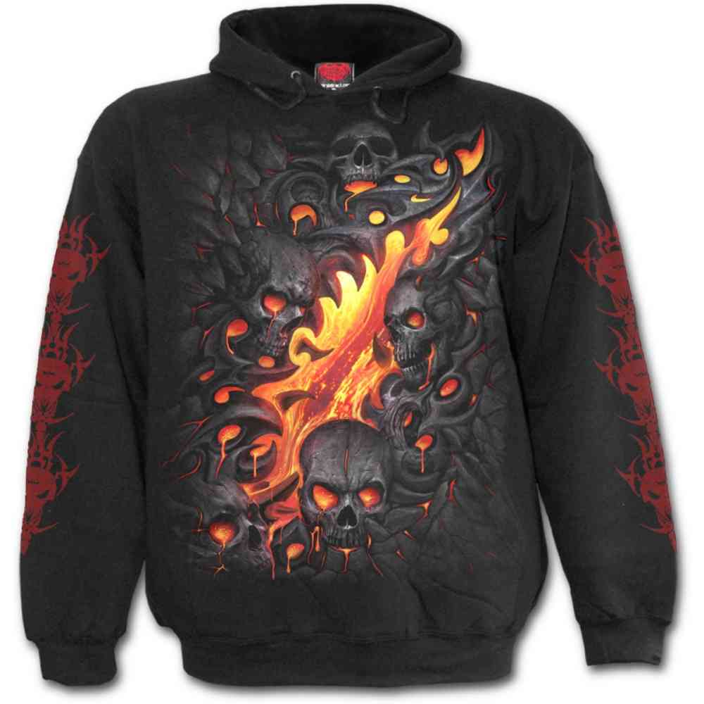 Spiral - SKULL LAVA Hoodie - Black